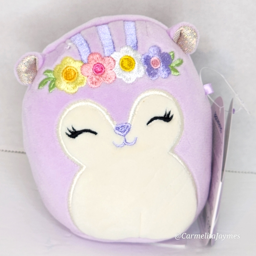 🐣 SYDNEE 🐿 Purple Squirell wFloral Crown Easter 2024 Original Squishmallow NWT